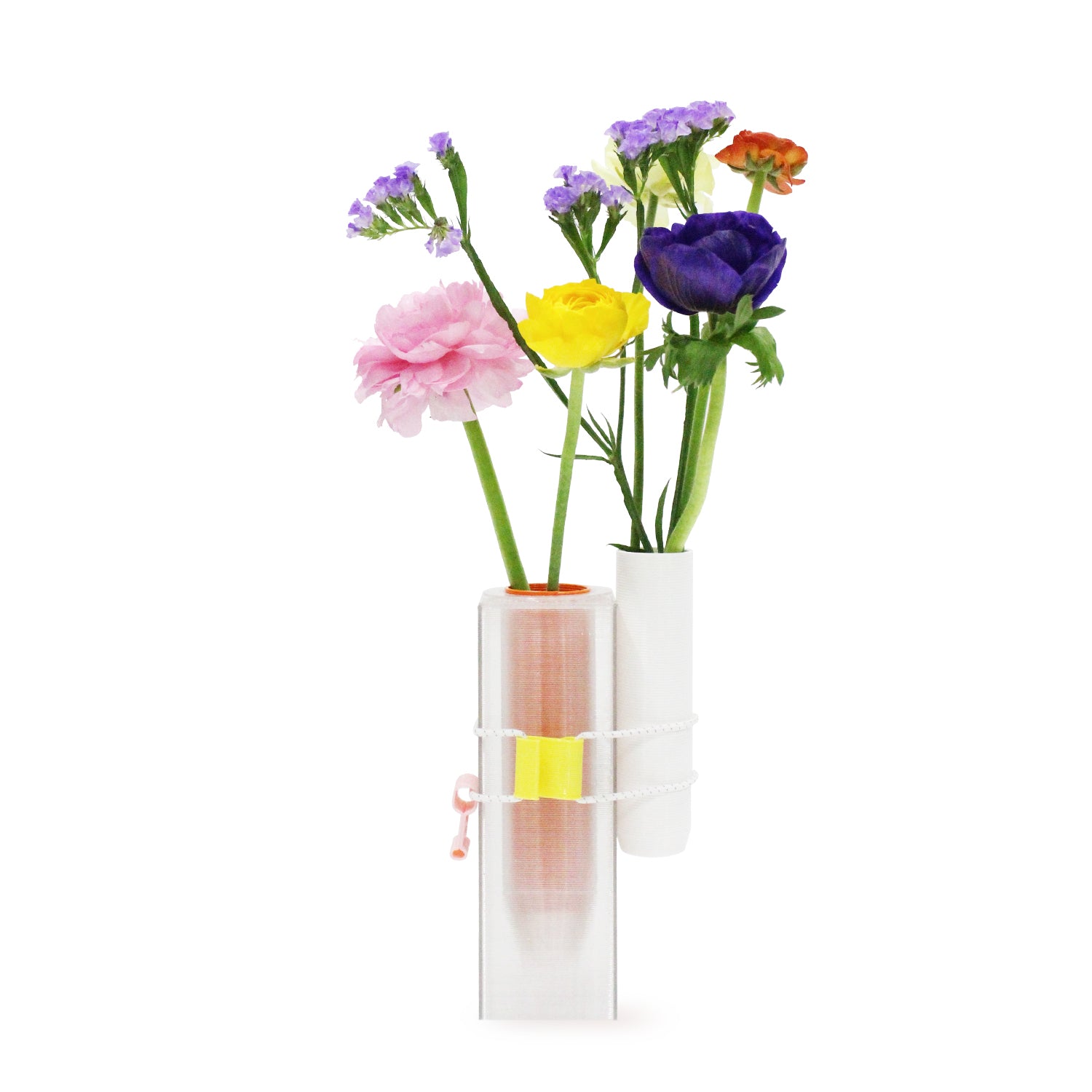 Vase Böte transparent - 4 tubes